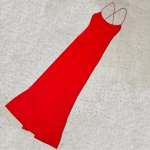 NBD Red Backless Strappy Maxi Dress Size M